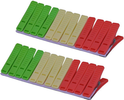 Ellipsis Plastic Cloth Clips(Multicolor Pack of 24)
