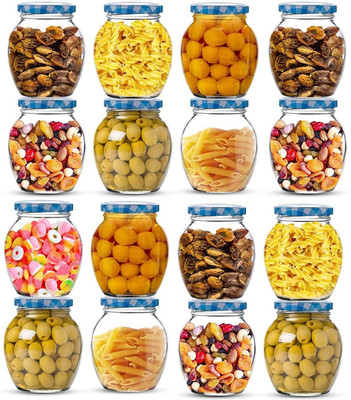 Kipozy Glass Grocery Container  - 400 ml(Pack of 12, Clear)