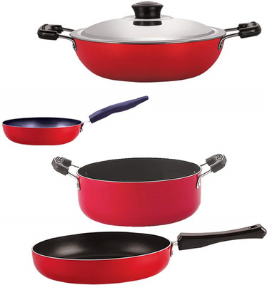 NIRLON FP13_DKD(J)_CVG_CS24 Non-Stick Coated Cookware Set(Aluminium, PTFE (Non-stick), 4 - Piece)