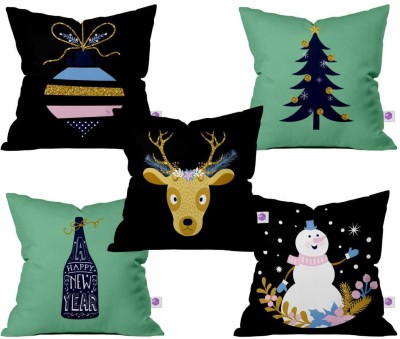 Crazy Corner Printed Cushions Cover(Pack of 5, 30.48 cm*30.48 cm, Multicolor)