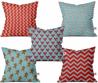 Crazy Corner Printed Cushions Cover(Pack of 5, 30.48 cm*30.48 cm, Multicolor)
