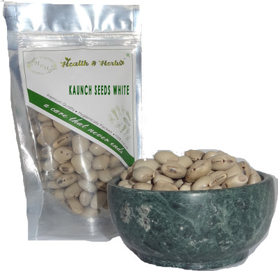 HEALTH & HERBS KAUNCH SEEDS WHITE - KAUCH BEEJ SAFED - KONCH - MUCUNA PRURIENS 200GRAM Seed(200 per packet)