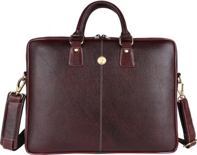 LEATHER LEAF Office Messenger Bag | 15.6 inch Laptop Bag | 15.6 L Laptop Backpack(Brown)