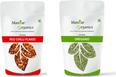 ManHar Organics Oregano & Chilli Flakes Combo (pack of 100gm each) Dried Herb & Seasonings for Pizza & Pasta(200 g)