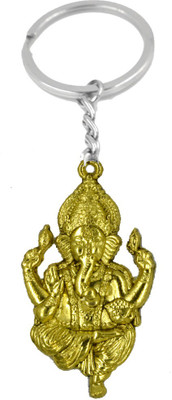 AFH Religious Charm golden plated Vignaharta Ganesha key chain Key Chain