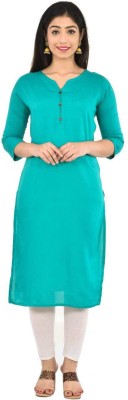 FABISHO Women Solid A-line Kurta(Light Blue)