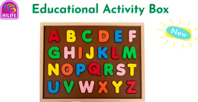 Hilife English Alphabet Puzzle 3-Layers Uppercase | Wooden ABC Letters Colorful Educational for Kids - 3 Years(Multicolor)