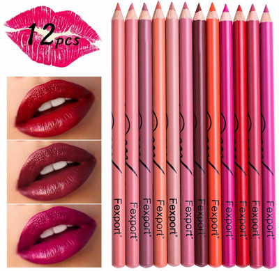 AVEU Super Matte lip Liner set of 12 (Multicolor) (MULTICPOLOUR)(Multicolor)