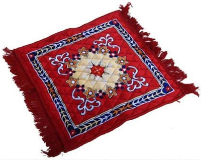 yogmaya Velvet Prayer Mat(Red, Extra Large)