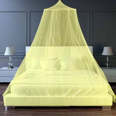 syuti Polyester Adults Washable net Mosquito Net(Yellow, Ceiling Hung)