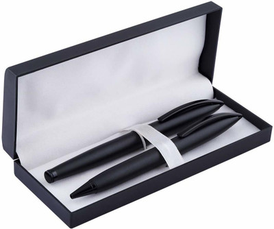 Flipkart SmartBuy Full Black Pen Set and Executive Use Roller and Ball Point Pen (Set of 2 Pens) Ball Pen(Pack of 2, Ink Color - Blue)