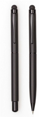 COI Black Full Matte Pen Set with Blue Ink and Executive Use Roller and Ball Point Pen (Set of 2 Pens) Ball Pen(Pack of 2, Ink Color - Blue)