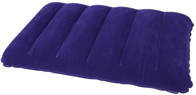 Pragati Hub Fordable Comfortable And Cozy Velvet Soft Air Inflatable Pillow Polyester Fibre Solid Travel Pillow Pack of 1(Blue)