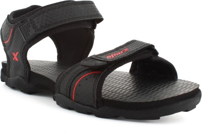 Sparx SS 708 Men Sandals(Black, Red , 8)