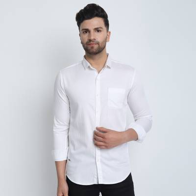 Rmartin Men Solid Formal White Shirt