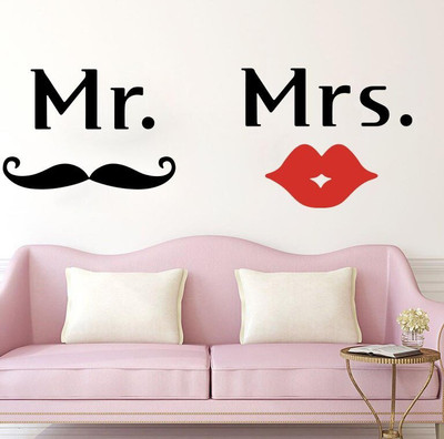 amazinghub 60 cm a...me,&mrswallsticker Self Adhesive Sticker(Pack of 1)