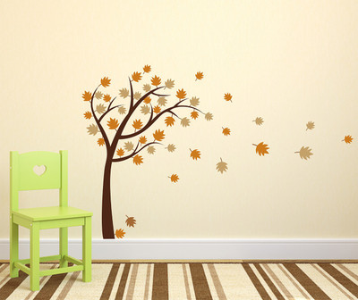 WALLDECORS 91.44 cm DESIGNED TREE STICKER Self Adhesive Sticker(Pack of 1)