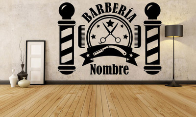 amazinghub 75 cm a...BARBERSHOP000 Self Adhesive Sticker(Pack of 1)
