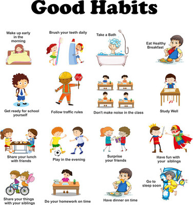 Wollzo 95 cm Good Habits Removable Sticker(Pack of 1)