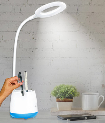 Make Ur Wish Touch On/Off Switch LED Desk Lamp/Student Study Reading/Learning Dimmer/Brightener Rechargeable Led Table Lamps(Multicolor) Study Lamp(32 cm, White)