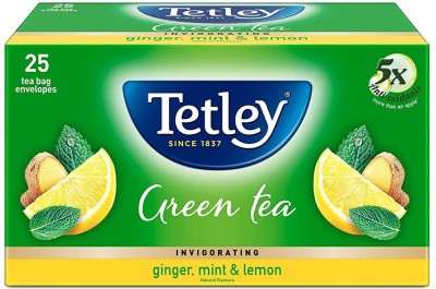 Tetley GREEN TEA GINGER, MINT & LEMON 25 TEA BAGS Ginger, Mint, Lemon Green Tea Bags Box(25 Bags)