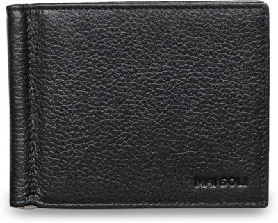 Mai Soli Men Black, Blue Genuine Leather Money Clip(8 Card Slots)