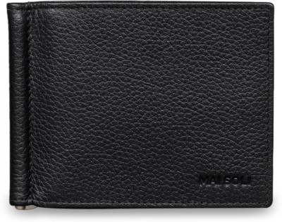 Mai Soli Men Black, Blue Genuine Leather Money Clip(6 Card Slots)