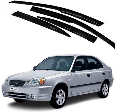 Kunj Autotech For Front, Rear Wind Deflector(Tinted Hyundai Accent)