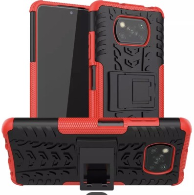 MOBIRUSH Back Cover for Poco X3(Red, Rugged Armor, Pack of: 1)