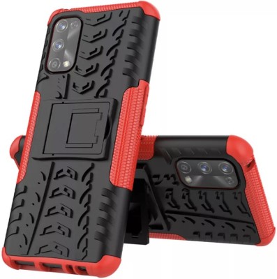 MOBIRUSH Back Cover for Realme 7 Pro(Red, Rugged Armor, Pack of: 1)