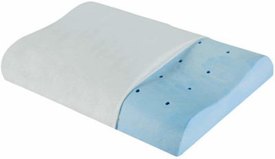 The White Willow Small Size Cervical Contour Cooling Memory Foam Solid Sleeping Pillow Pack of 1(Off White)