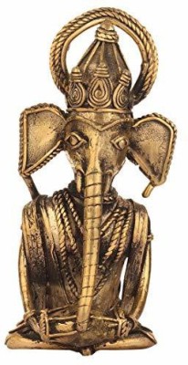 Shabari Emporium Dhokra Bell Metal Craft Lord Ganpati Ganesha (8.5 cm x 8 cm x 19 cm, Dull Golden Color) Decorative Showpiece  -  19 cm(Brass, Gold)