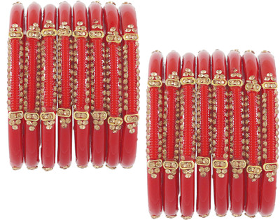 Zulka Get Your Traditions Glass Zircon Bangle Set(Pack of 16)