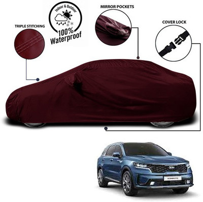 SEBONGO Car Cover For Kia Sorento (With Mirror Pockets)(Red)