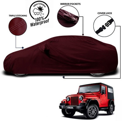 ANTHUB Car Cover For Mahindra Thar (With Mirror Pockets)(Red)