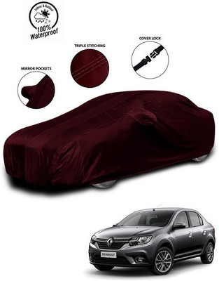 ANTHUB Car Cover For Renault Logan (With Mirror Pockets)(Red)