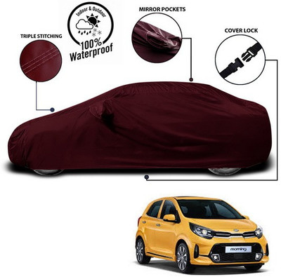 ANTHUB Car Cover For Kia Picanto (With Mirror Pockets)(Red)