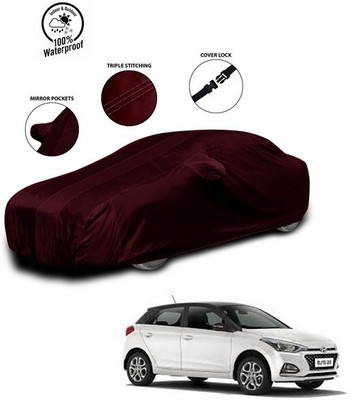 ANTHUB Car Cover For Hyundai Elite i20 (With Mirror Pockets)(Red)