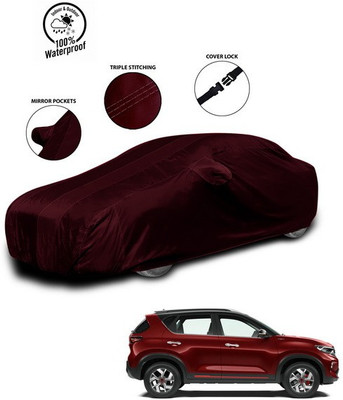 SEBONGO Car Cover For Kia Sonet (With Mirror Pockets)(Red)