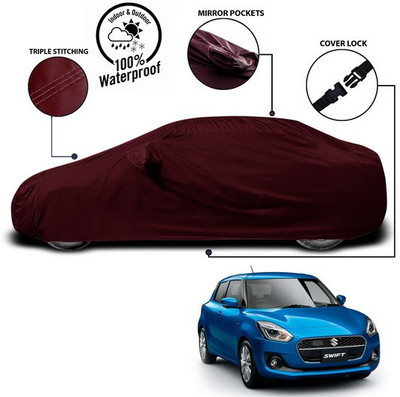 ANTHUB Car Cover For Maruti Suzuki Swift Hybrid (With Mirror Pockets)(Red)