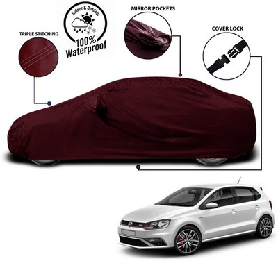 SEBONGO Car Cover For Volkswagen Polo GT (With Mirror Pockets)(Red)