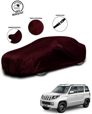 SEBONGO Car Cover For Mahindra TUV300 (With Mirror Pockets)(Red)