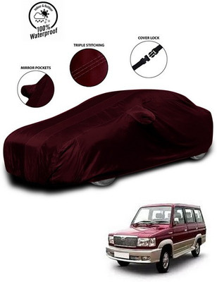 ANTHUB Car Cover For Toyota Qualis (With Mirror Pockets)(Red)