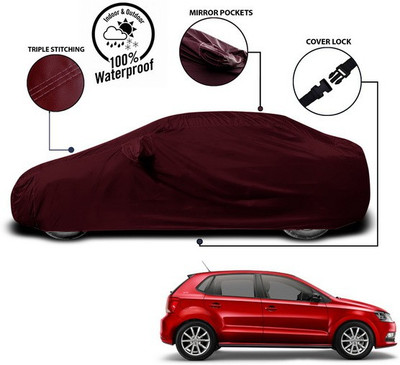 SEBONGO Car Cover For Volkswagen Polo GT (With Mirror Pockets)(Red)