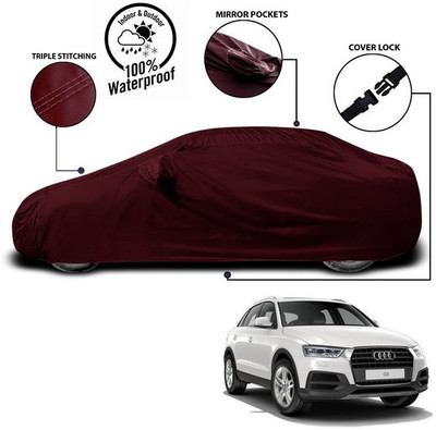 ANTHUB Car Cover For Audi Q3 (With Mirror Pockets)(Red)