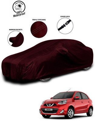 SEBONGO Car Cover For Nissan Micra (With Mirror Pockets)(Red)