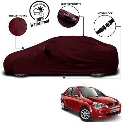 SEBONGO Car Cover For Ford Fiesta Classic (With Mirror Pockets)(Red)