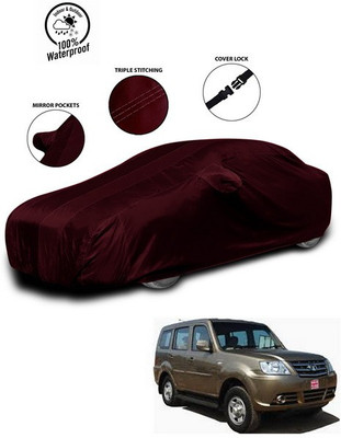 SEBONGO Car Cover For Tata Grand Dicor (With Mirror Pockets)(Red)