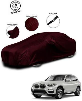 ANTHUB Car Cover For BMW X3 (With Mirror Pockets)(Red)