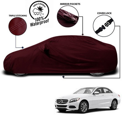 ANTHUB Car Cover For Mercedes Benz C-Class (With Mirror Pockets)(Red)